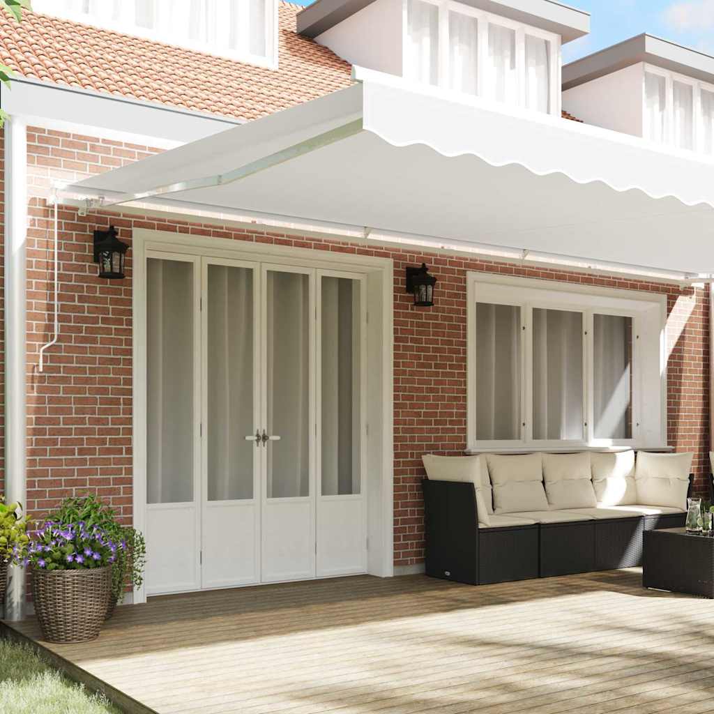 Vervangingsdoek voor zonnescherm Wit 6 × 3,5 m Polyester