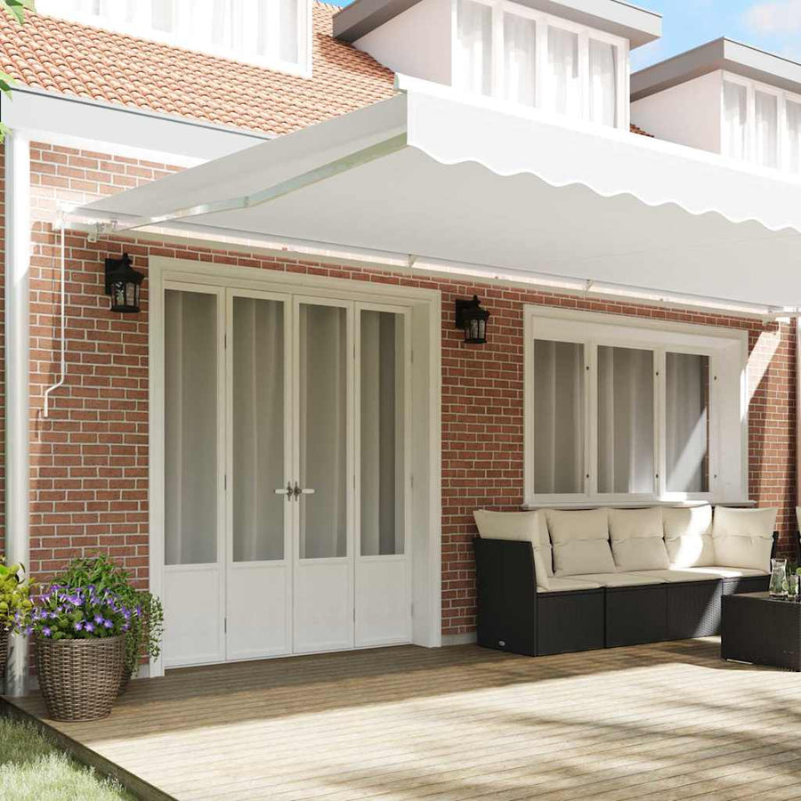 Vervangingsdoek voor zonnescherm Wit 6 × 3,5 m Polyester