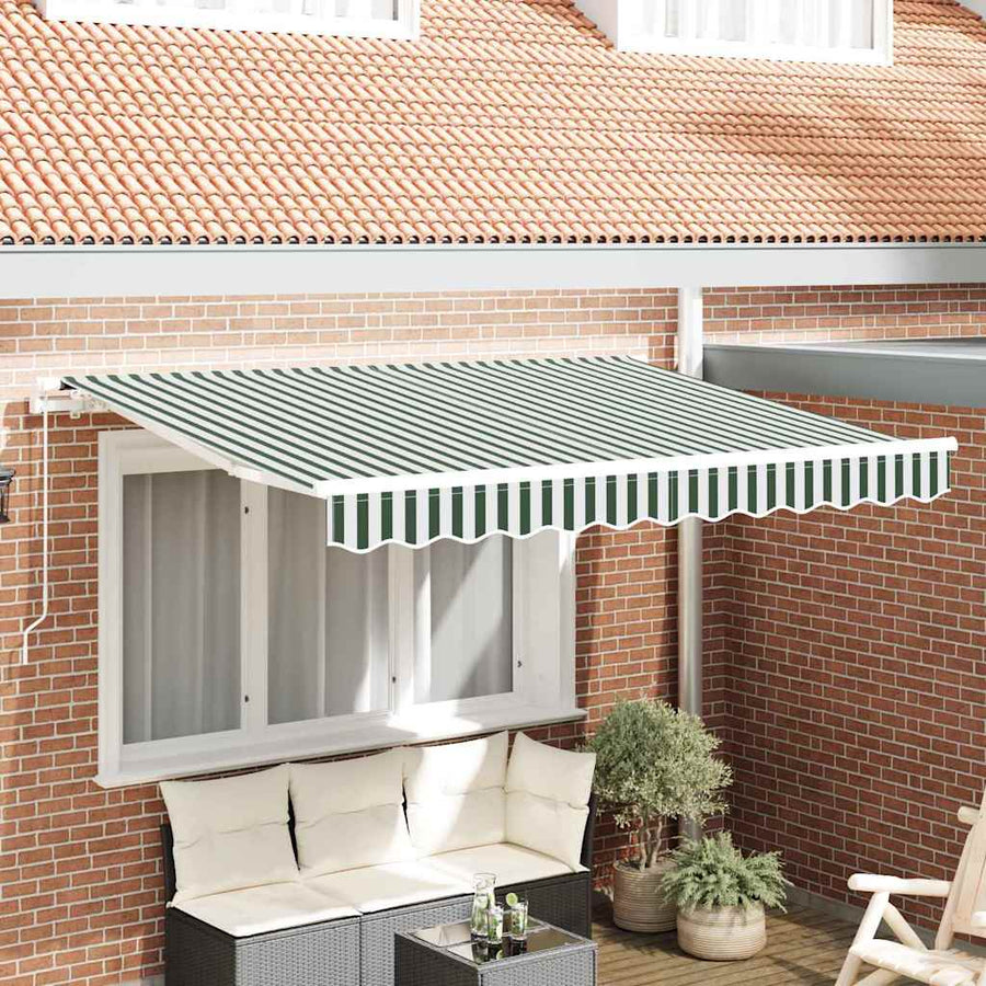 Vervangingsdoek voor zonnescherm Groen en wit 300 x 250 cm
