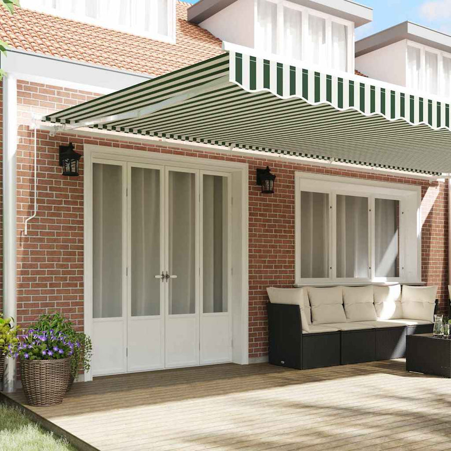 Vervangingsdoek Voor Zonnescherm Groen En Wit 600 × 300 cm