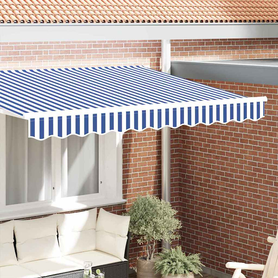 Markies Valance Blauw en wit 2.3 x 0.2 m Canvas