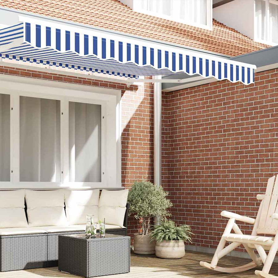 Markies Valance Blauw en wit 2.3 x 0.2 m Canvas
