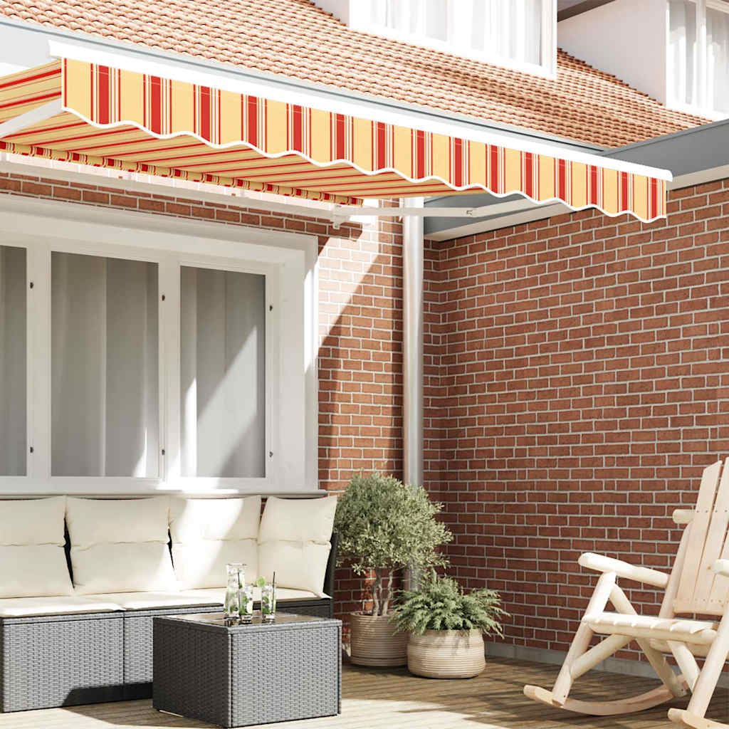 Vervangende markies volant Geel en Oranje 2,5 m Polyester