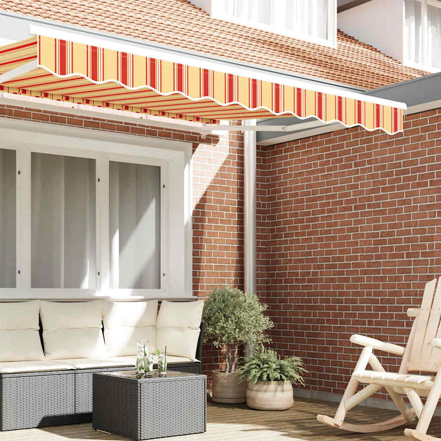 Vervangende markies volant Geel en Oranje 2,5 m Polyester