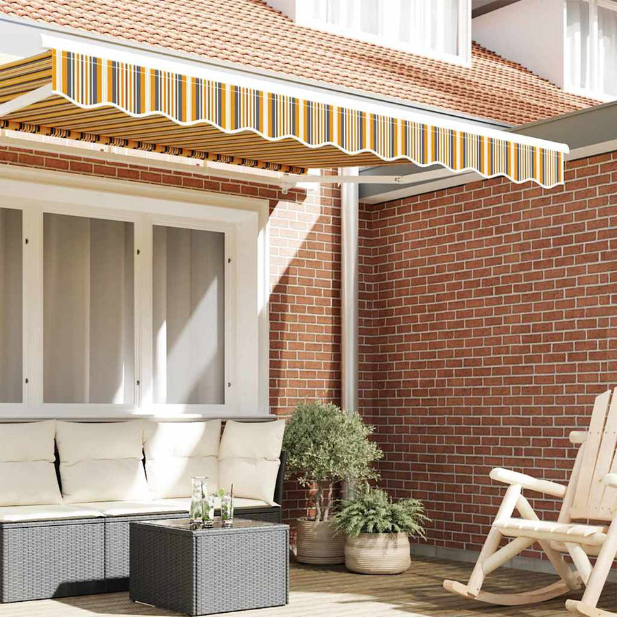 Vervangende markies volant Geel en Grijs 2,5 m Polyester