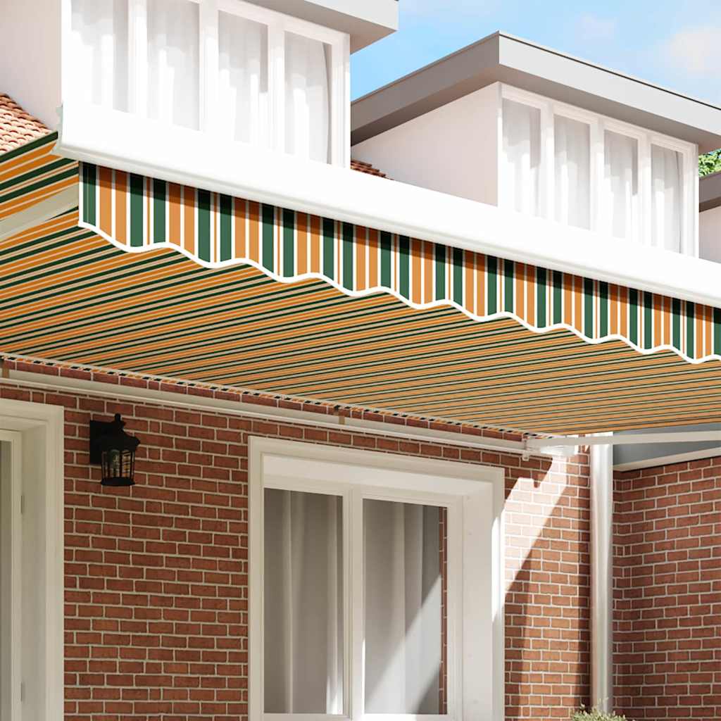 Vervangende markies volant Groen en geel 480 x 20 cm Polyester