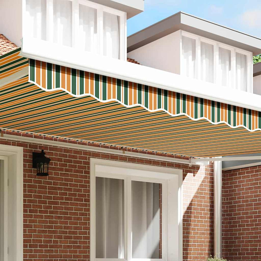Vervangende markies volant Groen en geel 480 x 20 cm Polyester