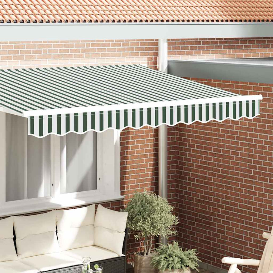 Markies Valance Groen en wit 2.8 x 0.2 m Canvas