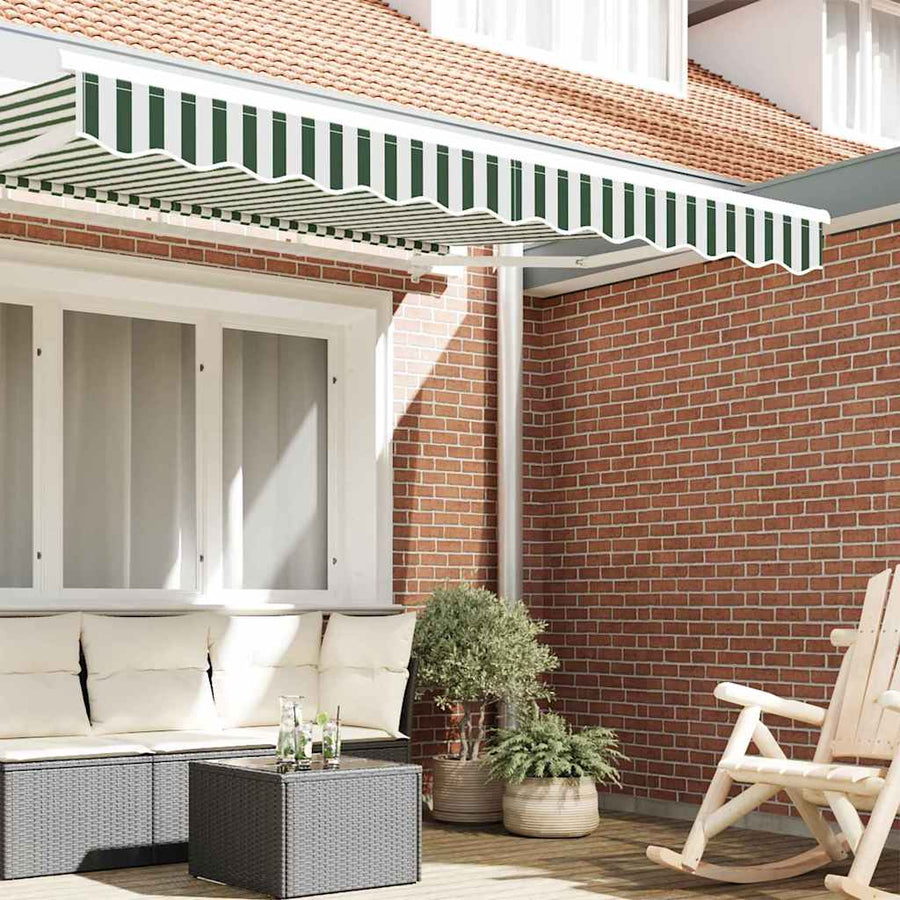 Markies Valance Groen en wit 2.8 x 0.2 m Canvas