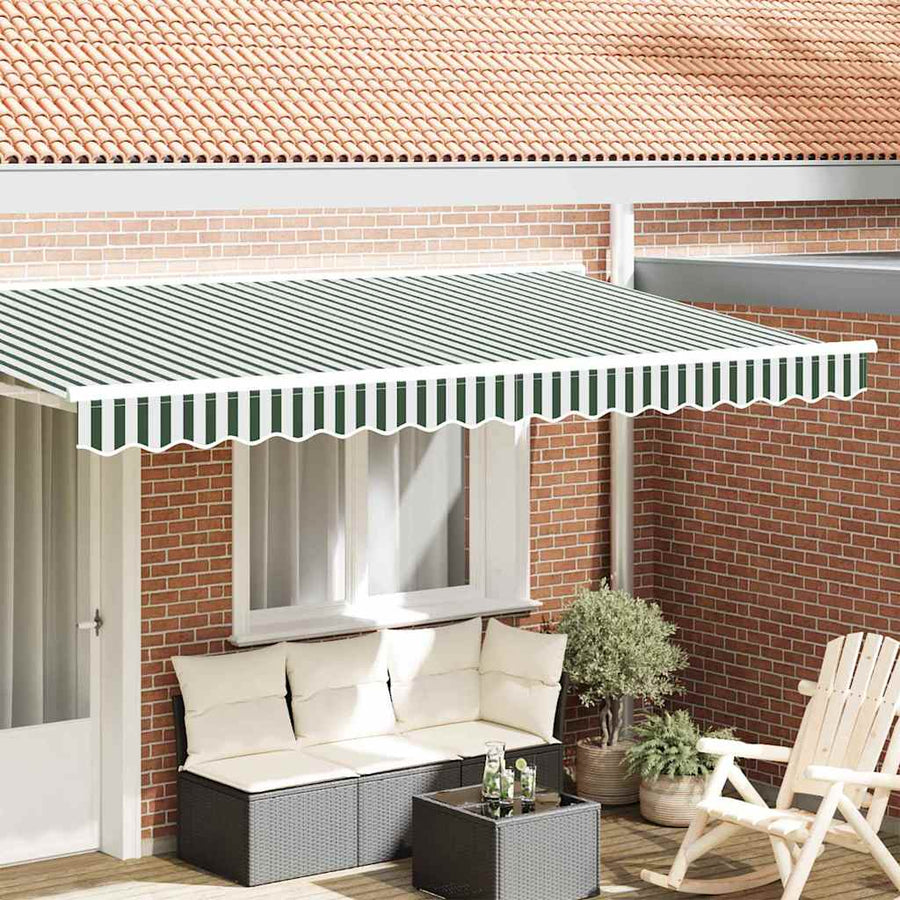 Markies Valance 3.8 X 0.2 M Canvas Groen En Wit 4 m