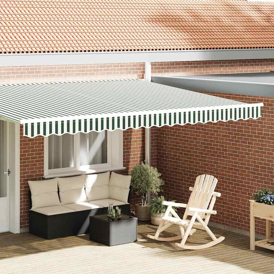 Markies Valance 4.3 X 0.2 M Canvas Groen En Wit 4.5 m