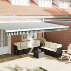 Awning Valance 4.8 X 0.2 M Canvas Green And White 5 m