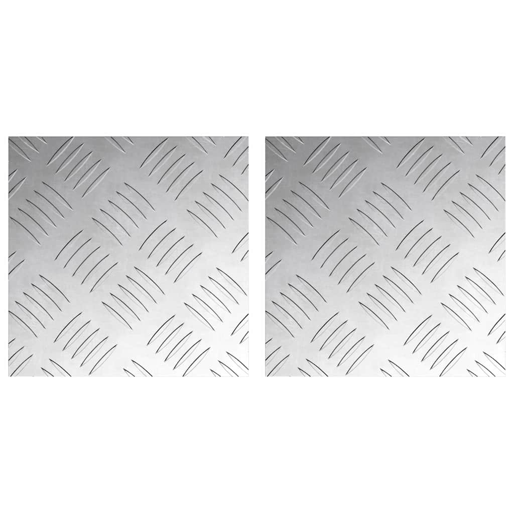 Trap Tread Vierkant 2 pcs Zilver 20 x 20 cm Aluminium