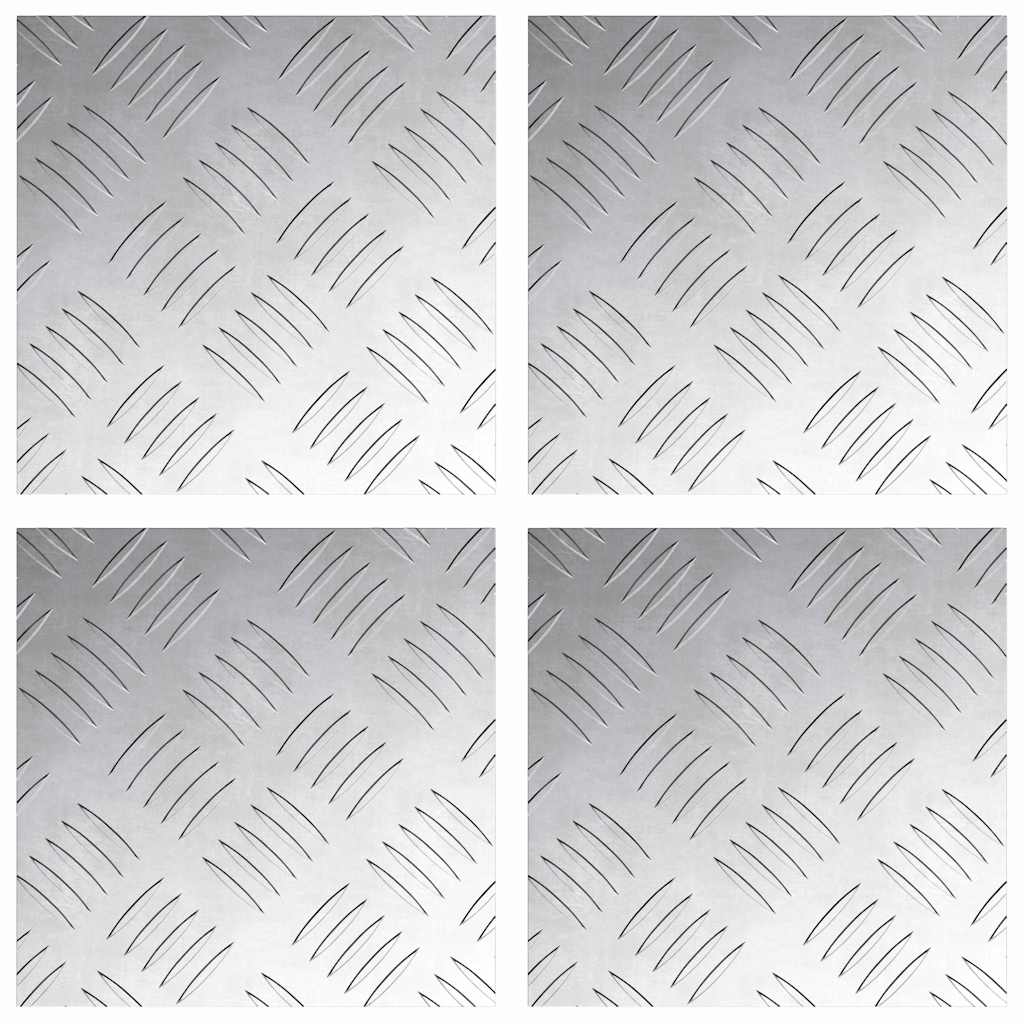 Trap Tread Vierkant 4 pcs Zilver 20 x 20 cm Aluminium