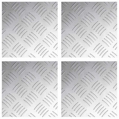 Trap Tread Vierkant 4 pcs Zilver 20 x 20 cm Aluminium