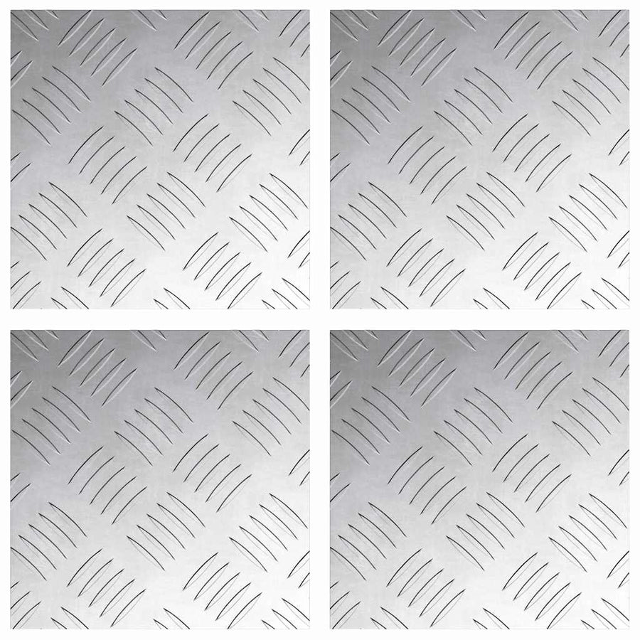 Trap Tread Vierkant 4 pcs Zilver 20 x 20 cm Aluminium
