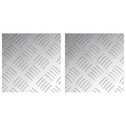 Trap Tread Vierkant 2 pcs Zilver 20 x 20 cm Aluminium