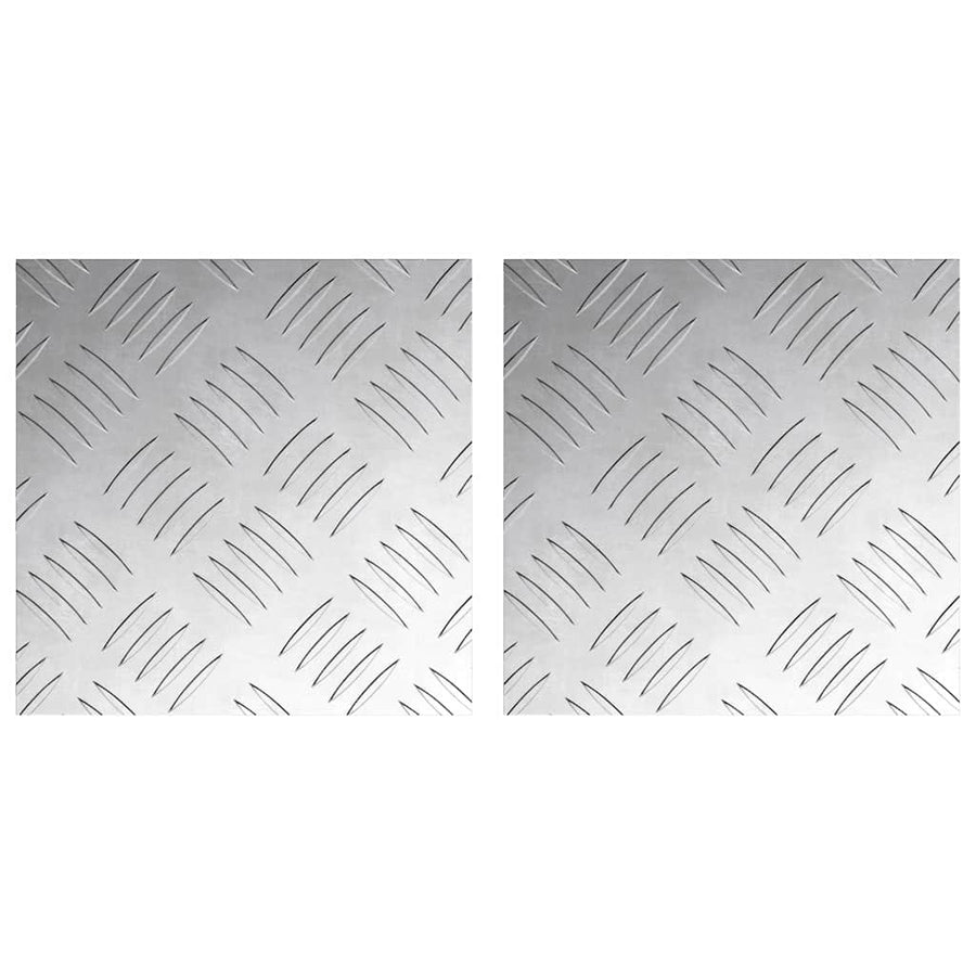 Trap Tread Vierkant 2 pcs Zilver 20 x 20 cm Aluminium