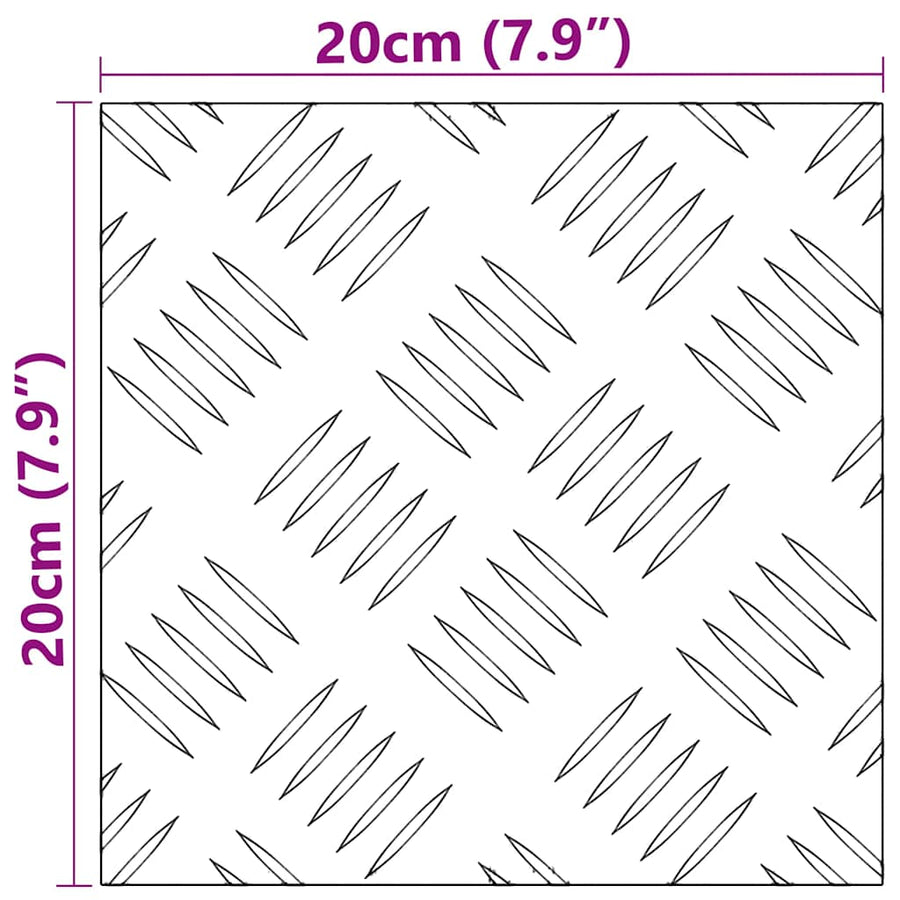 Trap Tread Vierkant 2 pcs Zilver 20 x 20 cm Aluminium