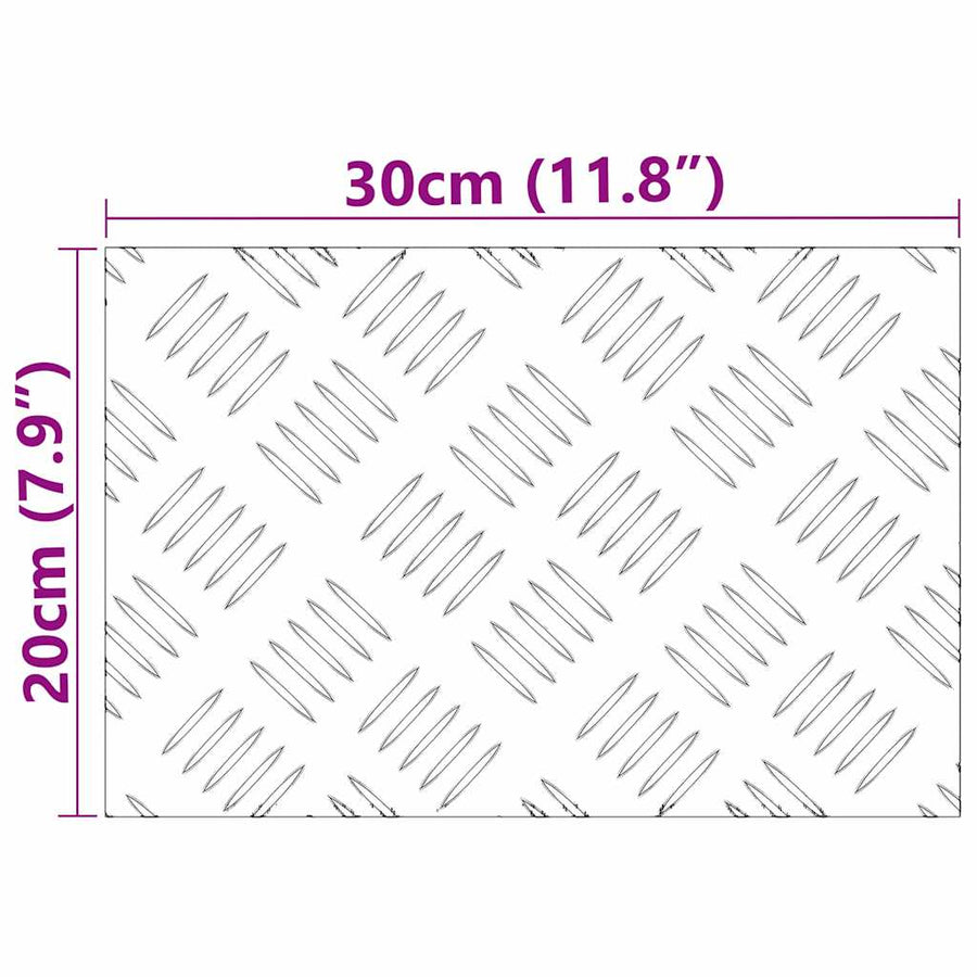 Trap Tread Rechthoekig 2 pcs Zilver 30 x 20 cm Aluminium