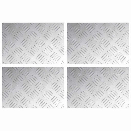 Trap Tread Rechthoekig 4 pcs Zilver 30 x 20 cm Aluminium