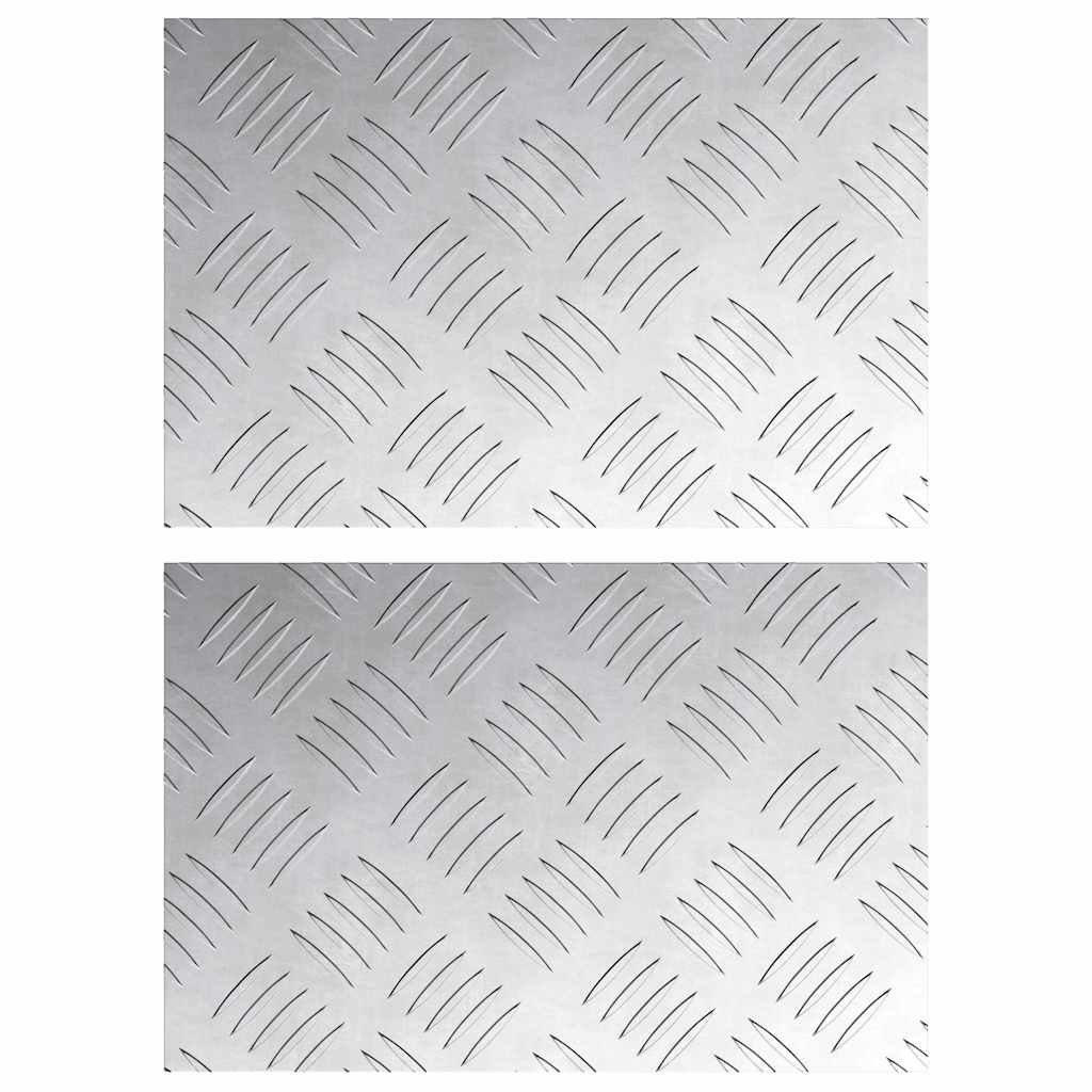 Trap Tread Rechthoekig 2 pcs Zilver 30 x 20 cm Aluminium