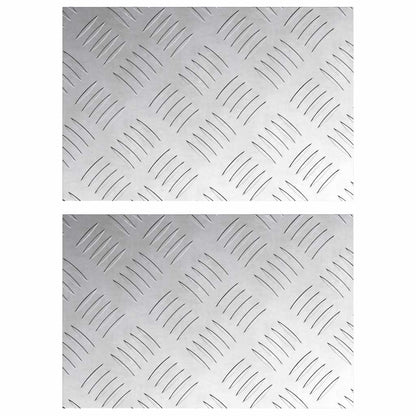 Trap Tread Rechthoekig 2 pcs Zilver 30 x 20 cm Aluminium