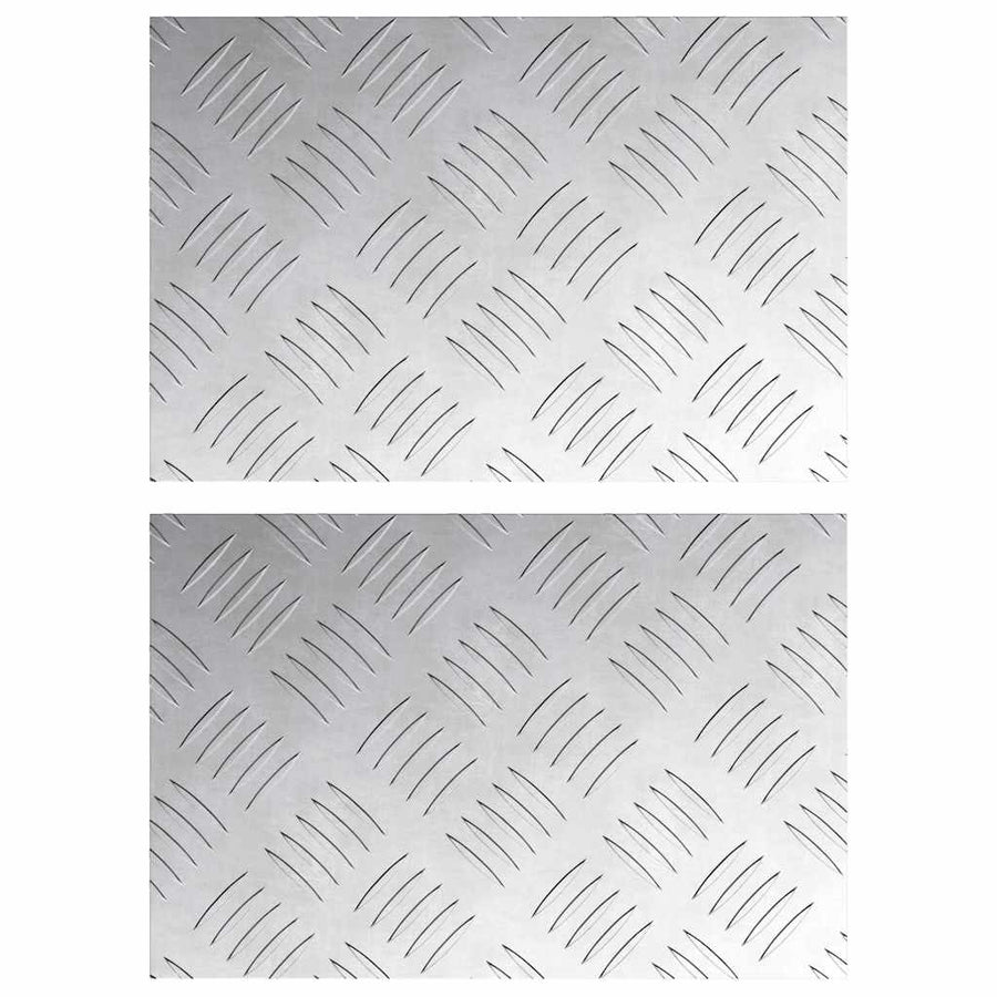 Trap Tread Rechthoekig 2 pcs Zilver 30 x 20 cm Aluminium
