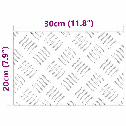 Trap Tread Rechthoekig 2 pcs Zilver 30 x 20 cm Aluminium