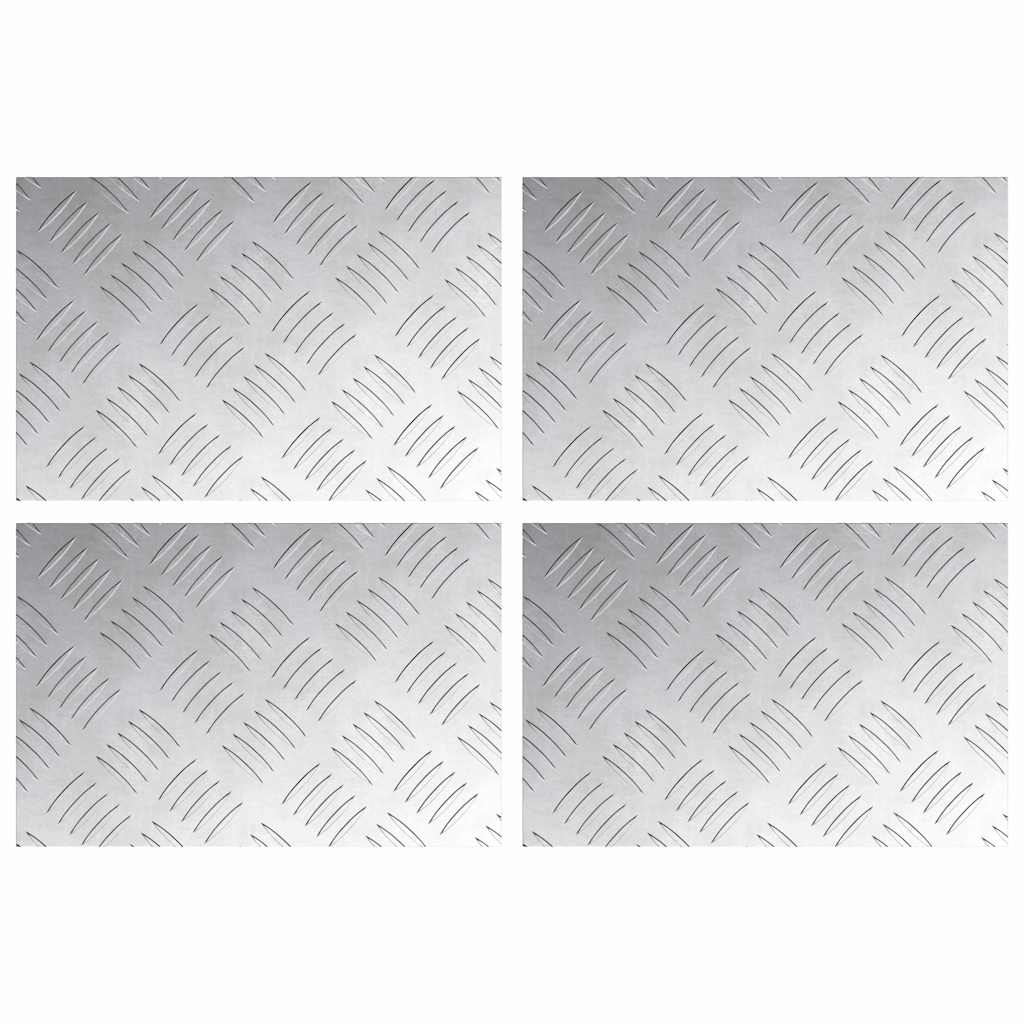 Trap Tread Rechthoekig 4 pcs Zilver 30 x 20 cm Aluminium