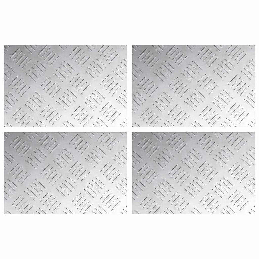 Trap Tread Rechthoekig 4 pcs Zilver 30 x 20 cm Aluminium