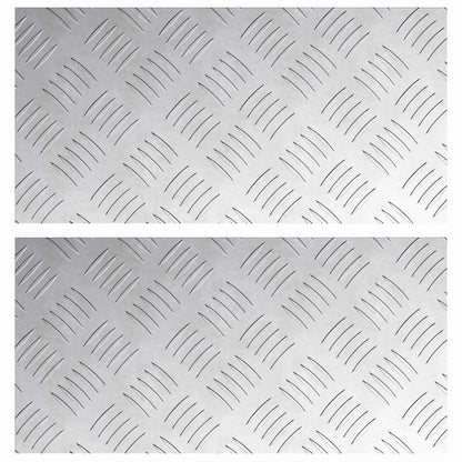Trap Tread Rechthoekig 2 pcs Zilver 40 x 20 cm Aluminium
