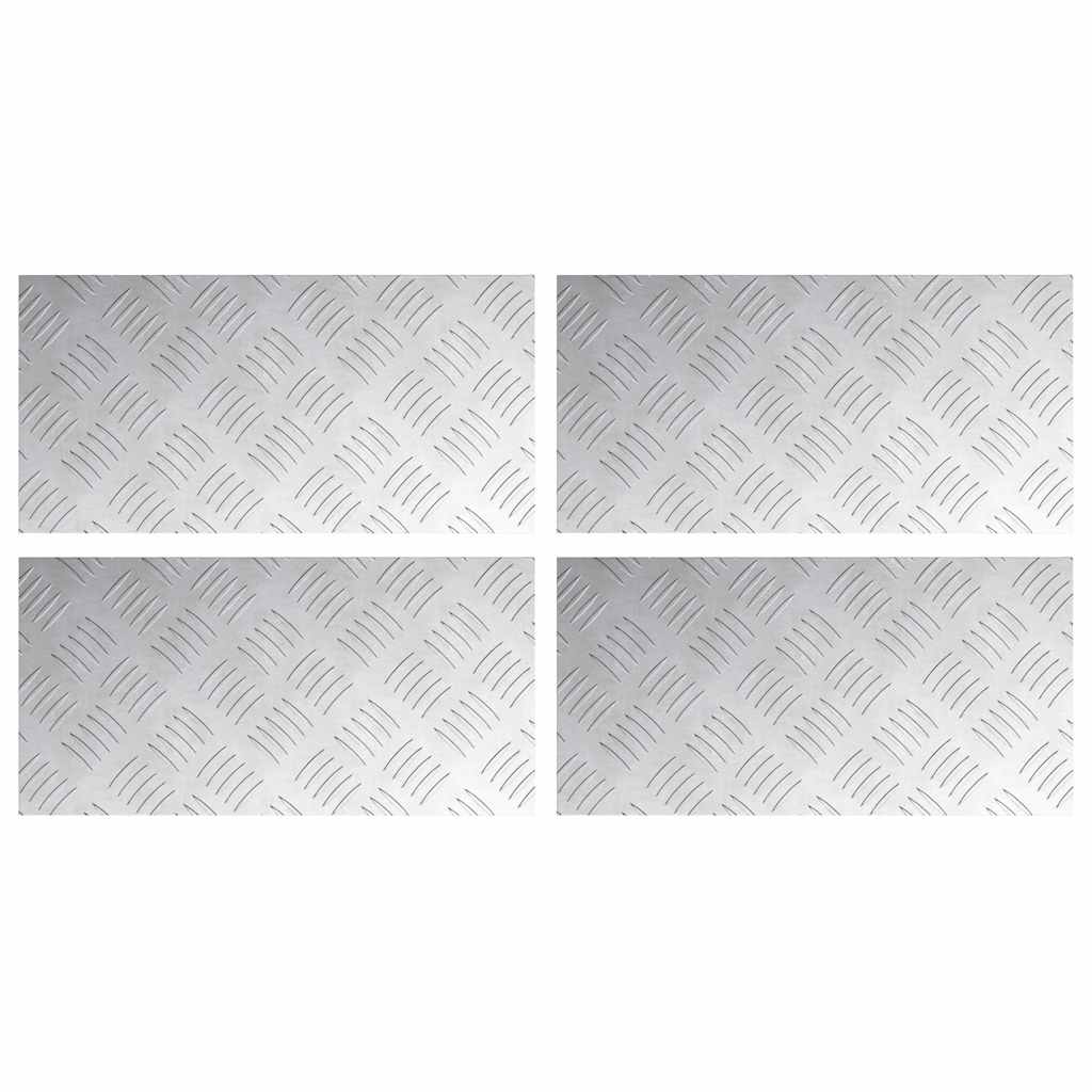 Trap Tread Rechthoekig 4 pcs Zilver 40 x 20 cm Aluminium