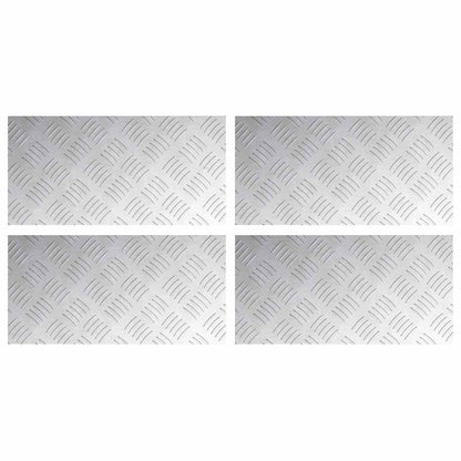 Trap Tread Rechthoekig 4 pcs Zilver 40 x 20 cm Aluminium