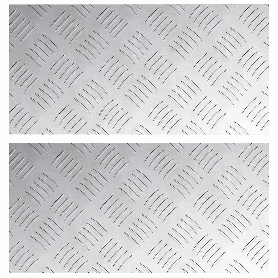 Trap Tread Rechthoekig 2 pcs Zilver 40 x 20 cm Aluminium