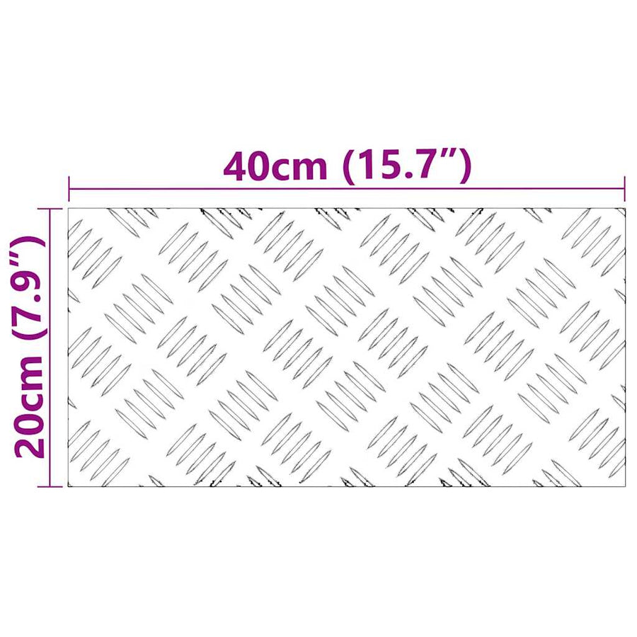 Trap Tread Rechthoekig 2 pcs Zilver 40 x 20 cm Aluminium
