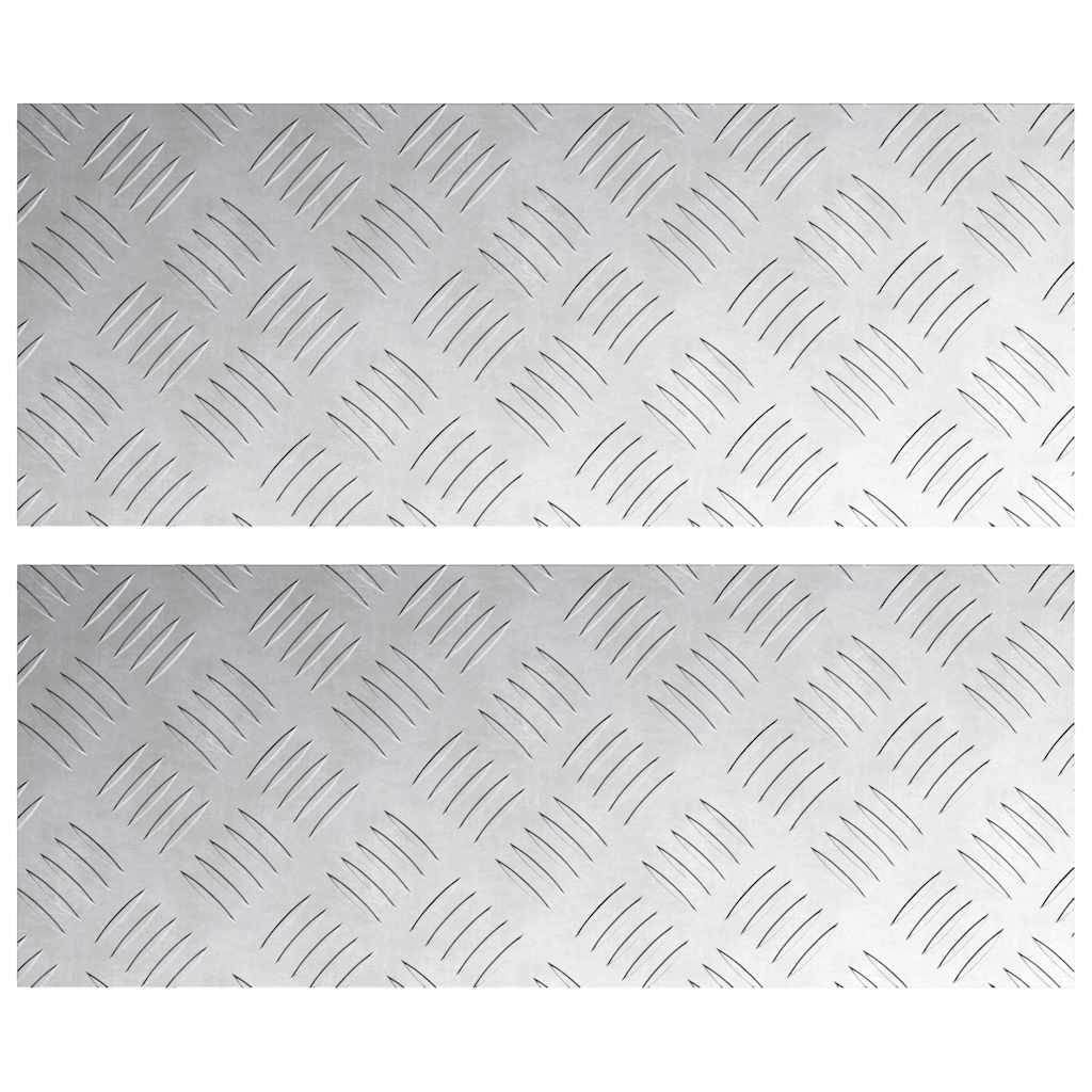 Trap Tread Rechthoekig 2 pcs Zilver 50 x 20 cm Aluminium