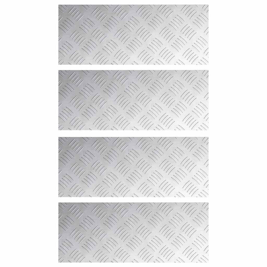 Trap Tread Rechthoekig 4 pcs Zilver 50 x 20 cm Aluminium