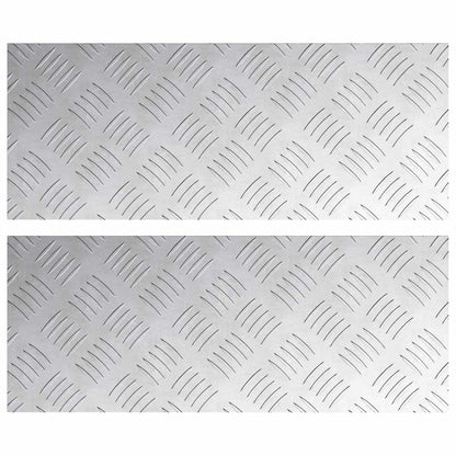 Trap Tread Rechthoekig 2 pcs Zilver 50 x 20 cm Aluminium