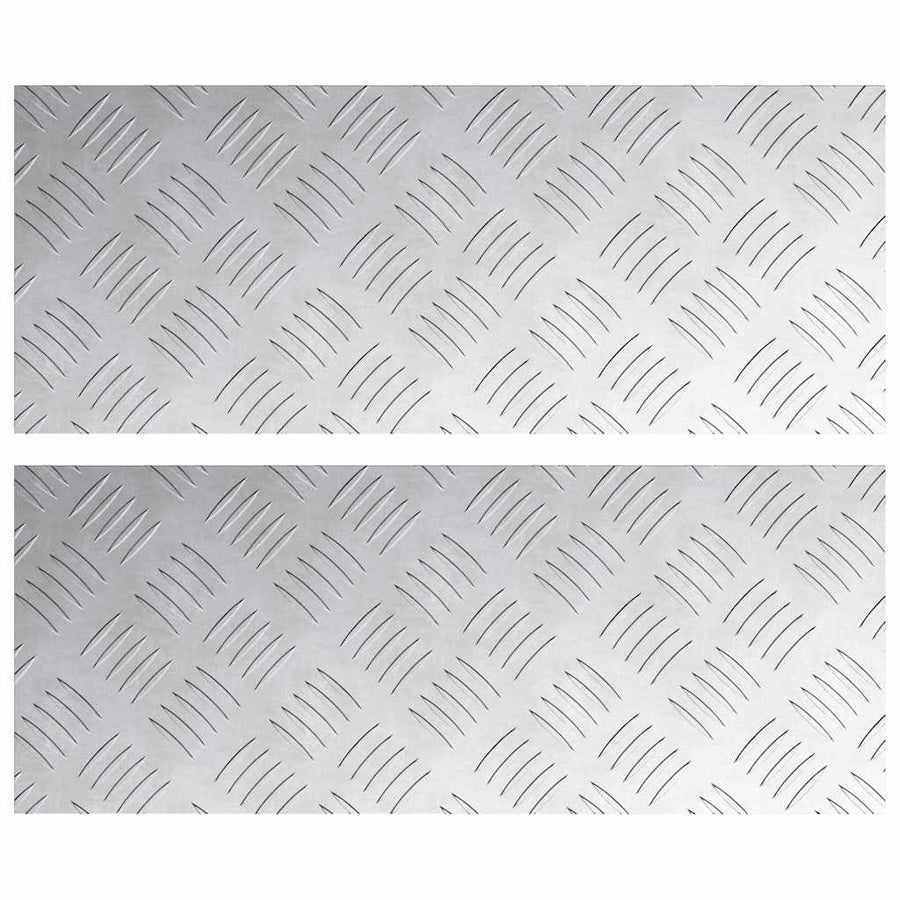 Trap Tread Rechthoekig 2 pcs Zilver 50 x 20 cm Aluminium