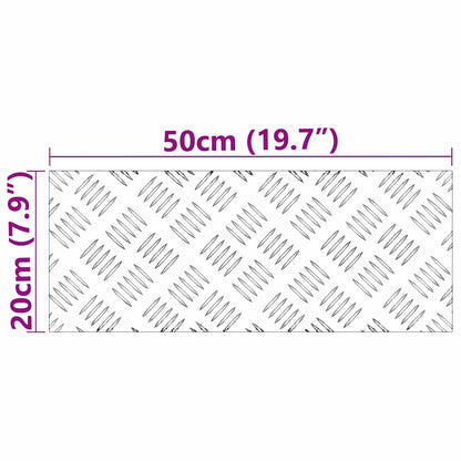 Trap Tread Rechthoekig 2 pcs Zilver 50 x 20 cm Aluminium