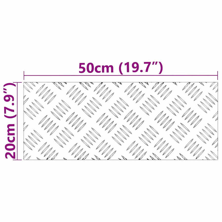 Trap Tread Rechthoekig 2 pcs Zilver 50 x 20 cm Aluminium