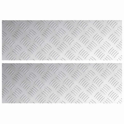 Trap Tread Rechthoekig 2 pcs Zilver 60 x 20 cm Aluminium