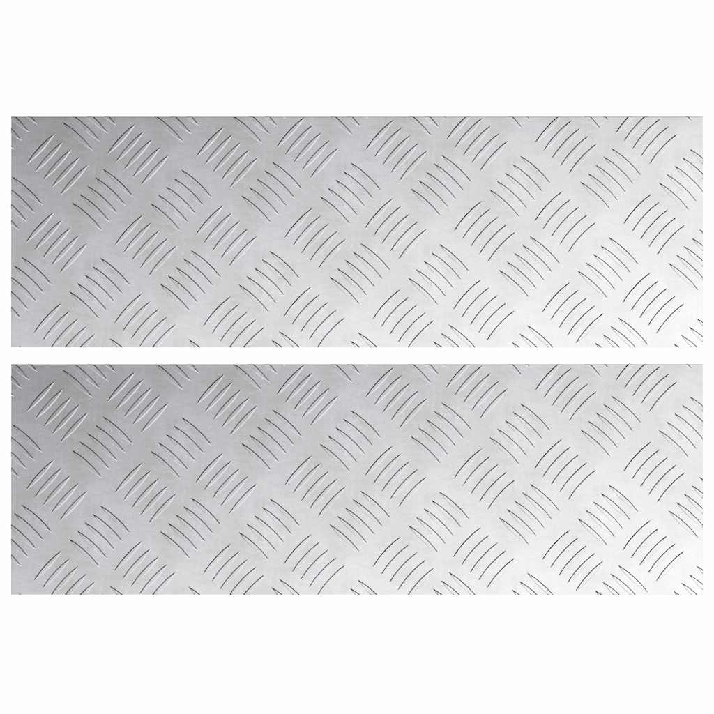 Trap Tread Rechthoekig 2 pcs Zilver 60 x 20 cm Aluminium
