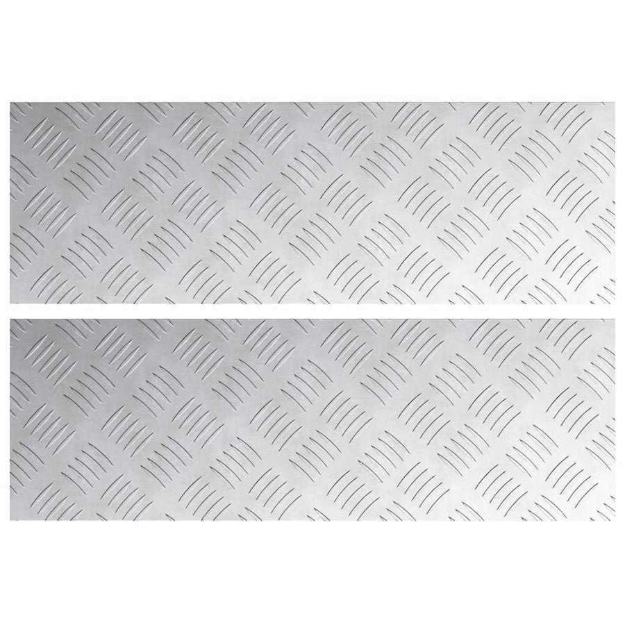 Trap Tread Rechthoekig 2 pcs Zilver 60 x 20 cm Aluminium