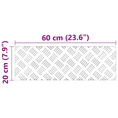 Trap Tread Rechthoekig 2 pcs Zilver 60 x 20 cm Aluminium