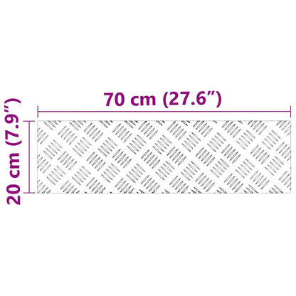 Trap Tread Rechthoekig 2 pcs Zilver 70 x 20 cm Aluminium