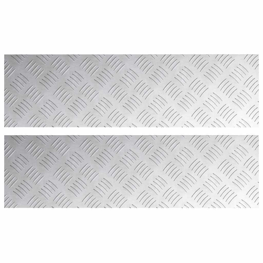 Trap Tread Rechthoekig 2 pcs Zilver 70 x 20 cm Aluminium
