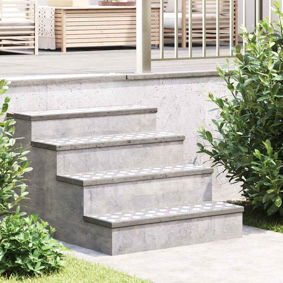 Trap Tread Rechthoekig 2 pcs Zilver 80 x 20 cm Aluminium