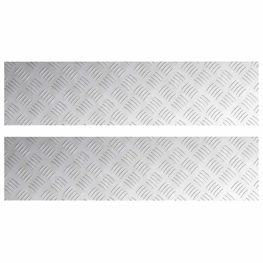 Trap Tread Rechthoekig 2 pcs Zilver 80 x 20 cm Aluminium